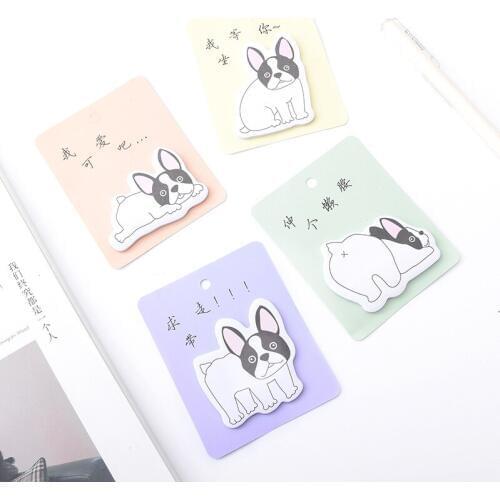 4pcs creative cartoon cute dog shape sticky notes learning office memo message note pad N times stickers