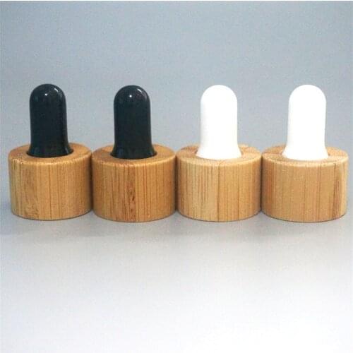5-100ml 2/5/10pcs Essential Oil Bottles Cap Black/white Glue Head Bamboo Nature Dropper Cover Size 18/410 Essential Oil Bottle