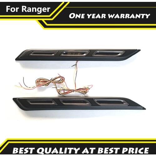 ABS Matte Black Car Exterior Accessories LED Side Running Wing Bonnet Light Fit For Ford Ranger Everest Endeavour