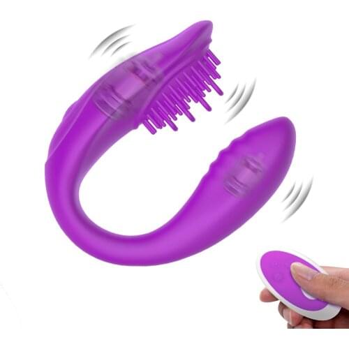 Wireless Vibrator Adult Sex Toys for Couples Rechargeable Dildo G Spot U Silicone Stimulator Double Vibrators Sex Toy for Woman