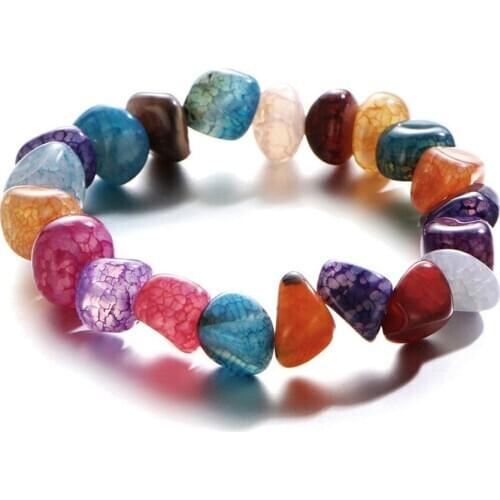 Natural Stone Bracelets Semi-precious Stone Natural Stone Stone Bracelet Multicolor Rainbow Lap Transshipment 7 Colors Stone