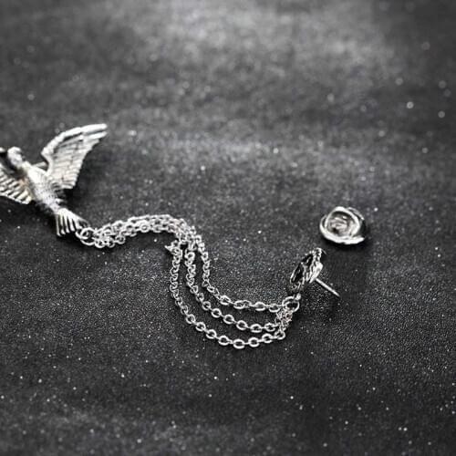 Retro Animal Mockingbird Brooch Stylish Encrusted Chain Fringed Suit Brooch Pin