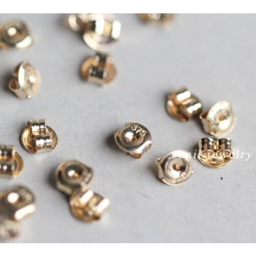 CMajor 9K Solid Gold Earring Minimal Simple Stud Earring Back Earring Lock For Women