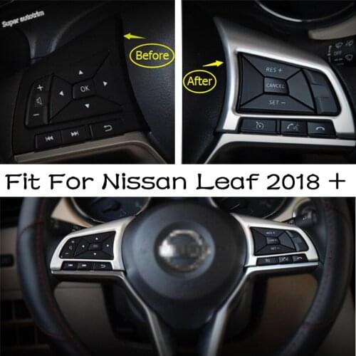 Lapetus Steering Wheel Decorative Cover Trim 2PCS For Nissan Leaf 2018 - 2021 Matte / Carbon Fiber Style Interior Accessories