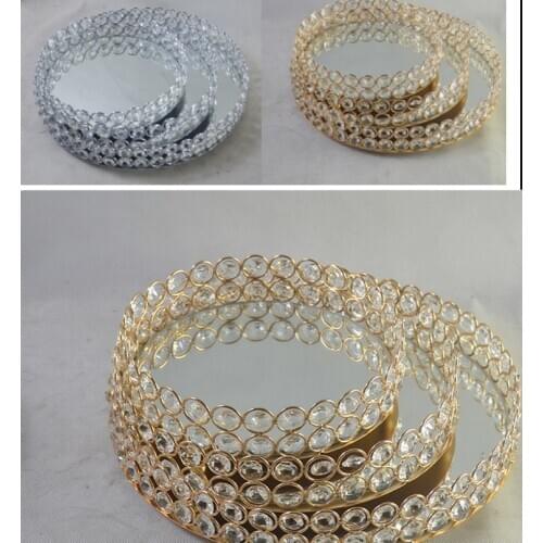 European Cake Tray Crystal Rack Cupcake Plate Rack Wedding Dessert Table Decoration Fruit Food Cosmetics Jewelry Storage Plate