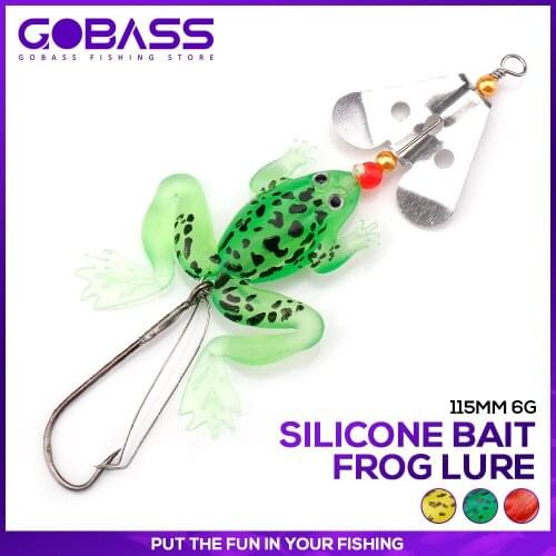 GOBASS Artificial Bait For Carp Fishing Silicone Bait Soft Lure Wobbler 115mm 6g Frog Pike Lure Fishing Tackle Buzzbait Swimbait