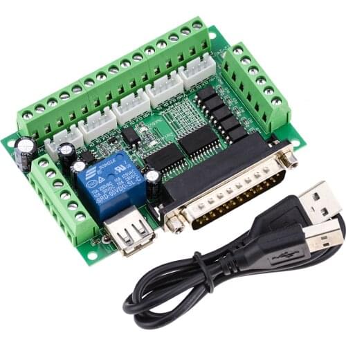 1pc MACH3 Engraving machine 5 Axis CNC Breakout Board With Optical Coupler For Stepper Motor drive controller without USB cable