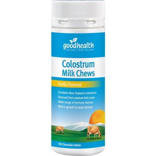 Good Health Colostrum Chewable 150Tablets- Vanilla IgG Milk Protein Calcium Vitamins Support General well-being Immune system
