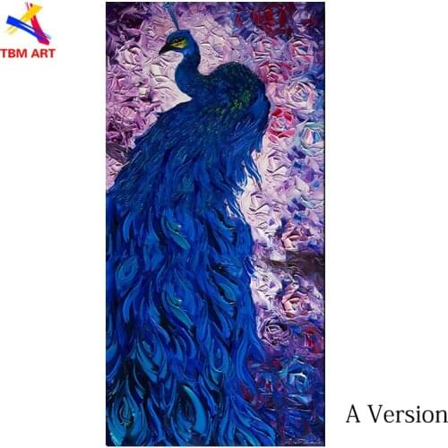 Direct From TBM Artist Knife Hand-painted Modern Abstract Oil Painting on Canvas Wall Art Peacock Picture Living Room Decoration