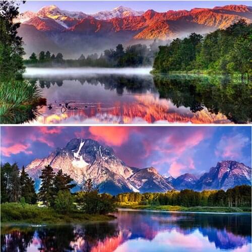 5D DIY Diamond Painting Landscape Cross Stitch Kit Full Drill Square Embroidery Scenery Mosaic Art Picture of Rhinestones Decor