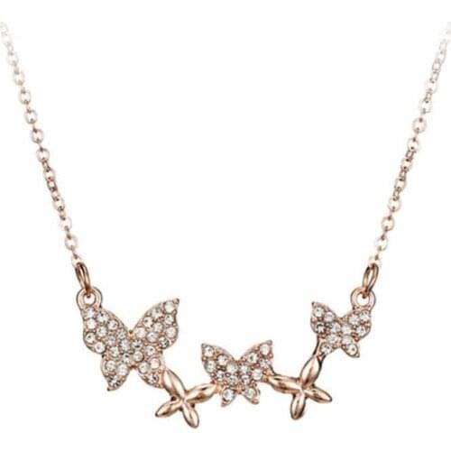 New Arrival Multiple Zircon Butterfly Necklaces & Pendants for Women Jewelry CZ Wedding Chokers Necklace #289434