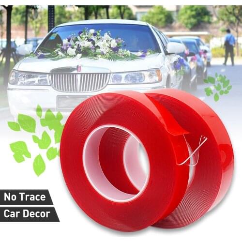 3m Transparent Acrylic Double-Sided Adhesive Tape No Trace Reusable Waterproof Sticker For Home Car Interior Exterior Decoration