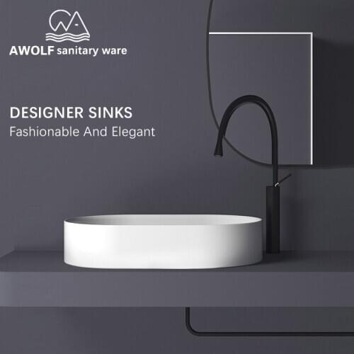 Modern Art Ceramic Vessel Bathroom Sinks Matte Green White Above Counted Luxury Washing Basin Bowl With Drain Soft Hose AM931