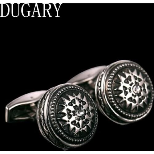 DUGARY Luxury shirt cufflinks for mens Brand cuff buttons cuff links High Quality Round metal abotoaduras Jewelry gemelos