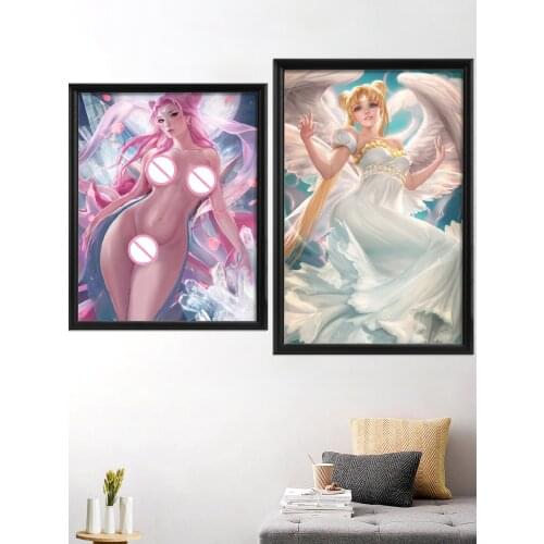 Sailor Moon Dark-Moon Jupiter Neptune Sexy Nude Cartoon Anime Kawaii Art-Poster Living-Bedroom Picture Canvas Home Prints