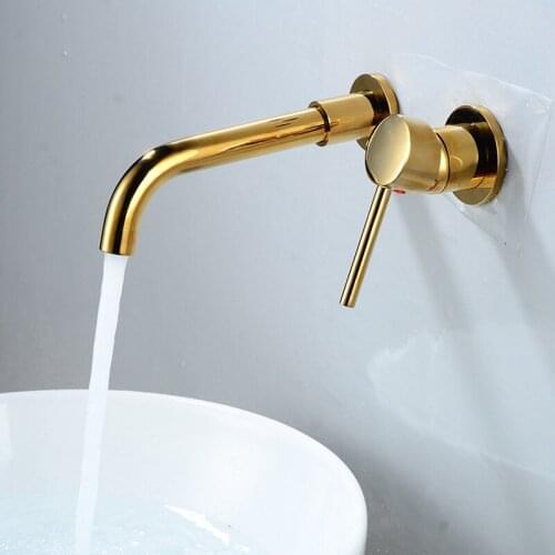Bathroom Sink Basin Faucet Bath Mixer Tap Swivel Spout Wall Mounted Brass Matt Black Single Handle Hot Cold Wash Basin Water Tap