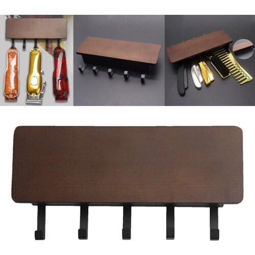 Hair Clipper Storage Rack Wall-Mounted Tool Beauty Holder Tray for Barber Shop Salon Scissors Stylist Groomer