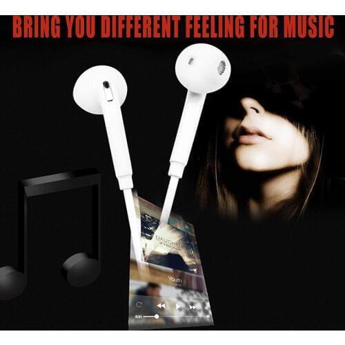 3.5mm Audio Jack Stereo White Line-controlled Headphones Bass White Headphones Sports Headphones