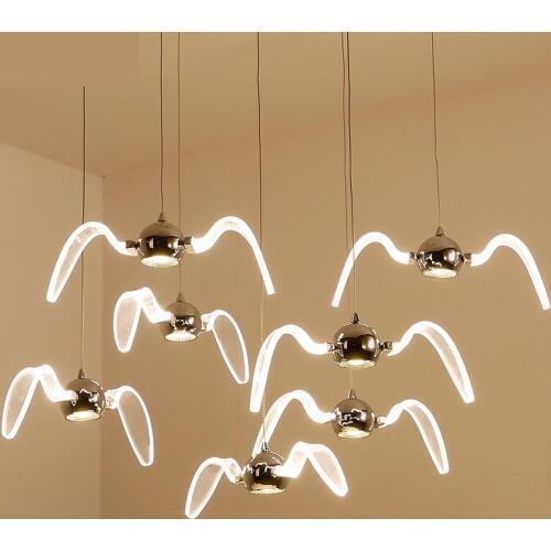 Art salon Led seagull Pendant Light for Dining Room ceiling fixtures study led luminaire modern living room bedroom seagull lamp