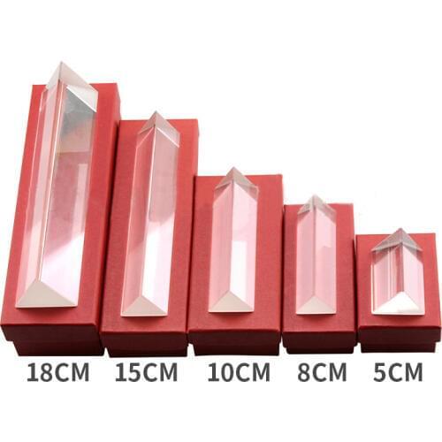 Triangular Prism BK7 Optical Prisms Glass Physics Teaching Refracted Light Spectrum Rainbow Children Students Present