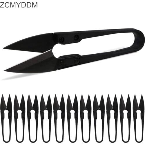 ZCMYDDM Carbon Steel U-shaped Scissors Black for Thread Wire Cutter Sewing Snips Embroidery Tailor Multifunction DIY Sewing Tool