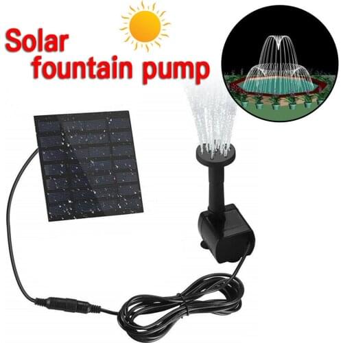 Solar Panel Powered Water Fountain Pool Pond Garden Water Sprinkler Sprayer with Water Pump & 3 Spray Heads