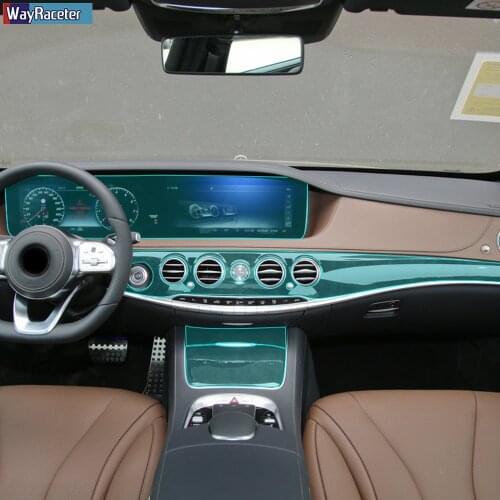 Car Interior Central Console Navigation TPU Transparebt Protective Film For Mercedes Benz S Class W222 2014-Present Accessories