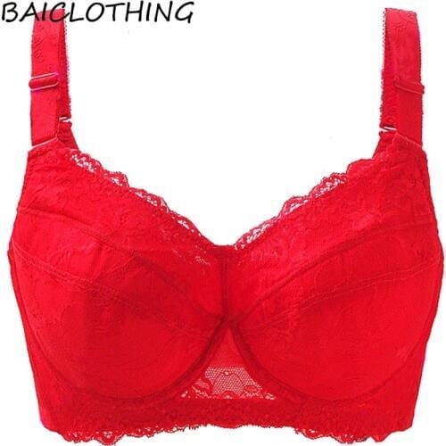 Women‘s Full Coverage Underwire Model Up Lace Embroidery Push Up Bra Lingerie 36 38 40 42 44 46 48 B C D E F G H