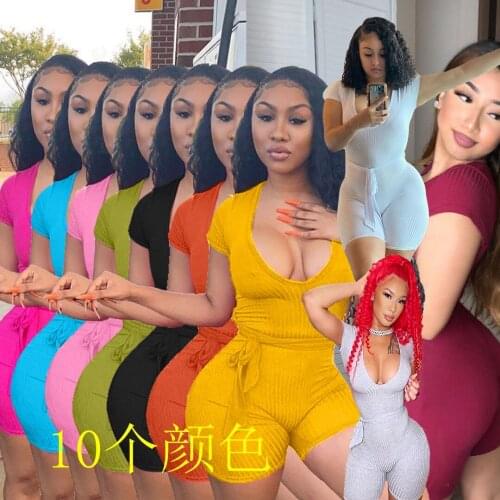 Womens Sexy Printed Deep V Elastic Hanging Striped Casual Jumpsuit