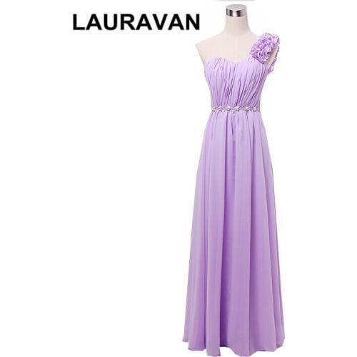 Bead chiffon women lavender purple one shoulder sweethart bridesmaid dress bridal party dresses long 2020 for special occasions