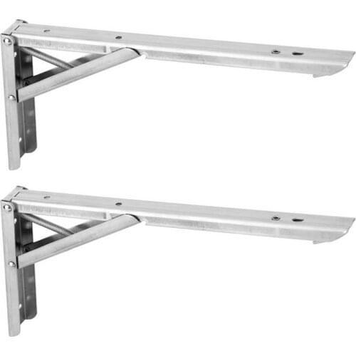 1 Pair Wall-Mounted Folding Shelf Wall Partition Bench Bracket Stainless Steel 12in Wall Folding Bracket