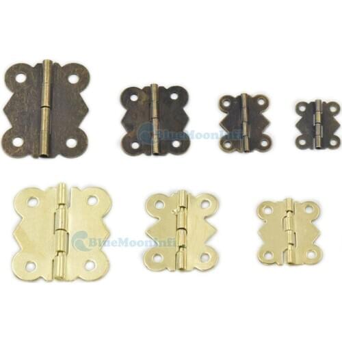 10 20 50 Pcs Butterly Vintage Hinge For Jewelry Wood Gift Wine Wooden Box furniture luggage Decorative Screws 2 Color 5 Size
