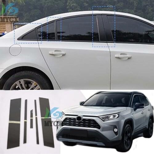 10pcs Car Styling Stainless Steel Window Trims Center Pillars For toyota rav4 2019 accessories wiper For toyota rav4 2020