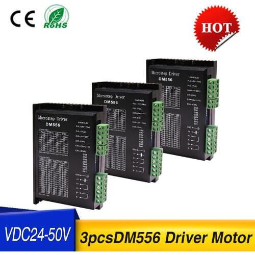 3pcs DM556 2-phase Digital NEMA23 NEAM34 Stepper Motor Driver 42/57/86 Stepping Motor Driver For CNC