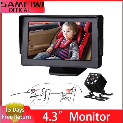 4.3 inch Baby Car Mirror Monitor HD Night Vision Function Car Mirror Display TFT LCD screen Reversing Parking Monitor