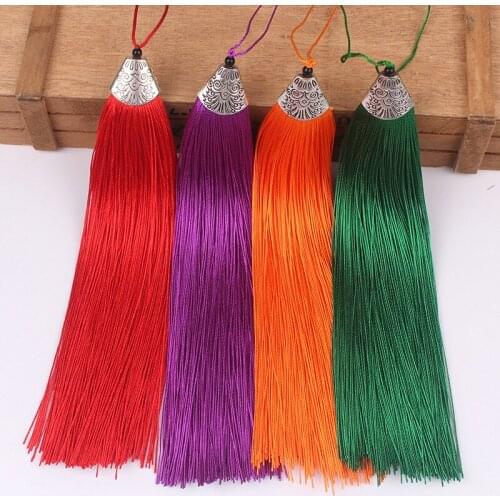 5/10Pcs 17cm Silk Tassel Fringe Brush Pendant Accessories for DIY Jewelry Making Silk Satin Tassel Handmade Crafts Findings