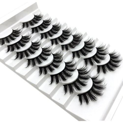Eyelashes 8Pairs 3D Mink Handmade Wispy Fluffy Long False Eyelashes Natural Eye Extension Makeup Kit