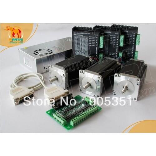 Promotion of Wantai !!! Ship from USA High Quality,3Axis Nema23 step motor428oz,3A,dual shaft &Driver CNC control