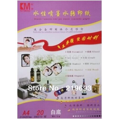 A4 size White Background Water-based Ink-jet Water Transfer Paper,Water Slide Decal Paper,Melamine Paper,Transfer printing paper