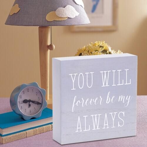 Wood Sign House Modern Home Decoration Art Wooden Block MDF Sign Tabletop Home Art Letters 2020 New Designer 15*15CM Square Top