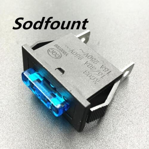 1/2/5 Pcs 15/30A 250v 16A KCD3 2pin Medium Automotive Fuse Holder Soldering Board Insurance Seat with Fuse