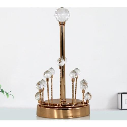 Kitchen Roll Paper Towel Holder Crystal Bathroom Tissue Vertical Stand Napkins Rack Home Kitchen Toilet Storage Accessories