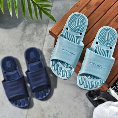 Cheap Men Indoor Slippers Unisex Summer Shoes Men Home Slides Soft Anti-slip Lovers Massage Bathroom Slippers zapatillas casa