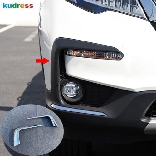For Honda Pilot 2019 2020 SUV ABS Chrome Exterior Front Foglight Eyelid Fog Light Eyebrow Lamp Cover Trims Accessories