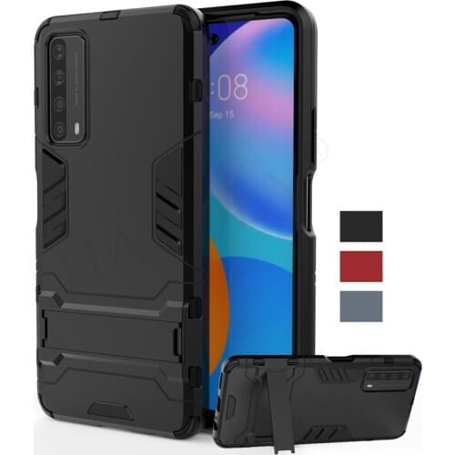 For Huawei P Smart 2021 Case Cover TPU Bumper Robot Holder Stand Shockproof Armor Hard Back Phone Case For Huawei P Smart 2021