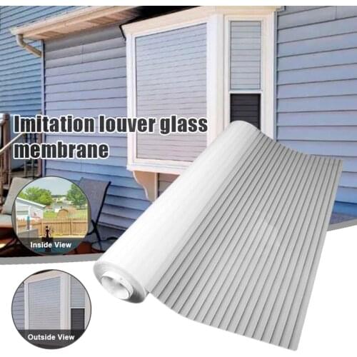 Horizontal Glass Blinds Static Glue-free Office Home Window Sticker Light Transmission New