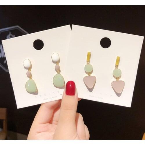 JUWANG 2021 Vintage Stud Earrings Real Gold Plating Luxury Geometric Pendant Women Earrings Jewelry For Party Piercing Mujer