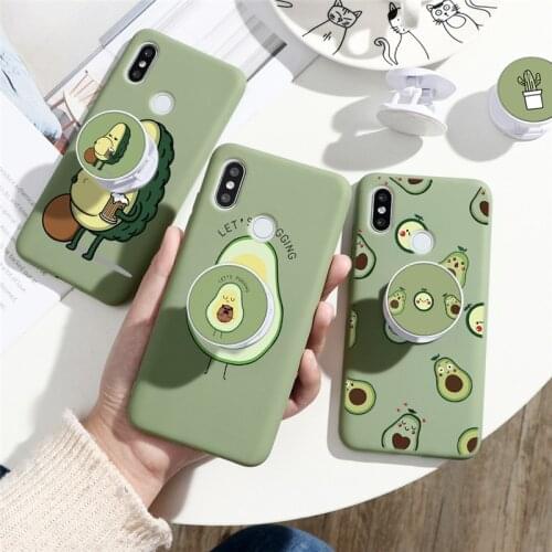 Avocado Foldable Phone Holder Case For Xiaomi Redmi K20 K30 4A 6A 7A 8A 5 Plus S2 Note 4X 5A 5 6 7 8 Pro 8T TPU Back Cover Funda