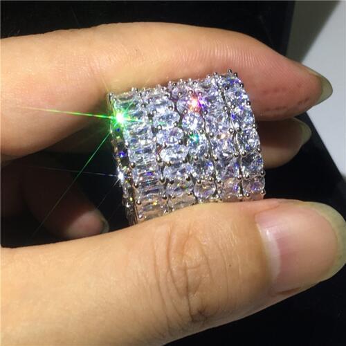 5 Styles Promise ring Silver color Multiple cutting AAAAA Sona Cz Engagement wedding band ring for women Men jewelry