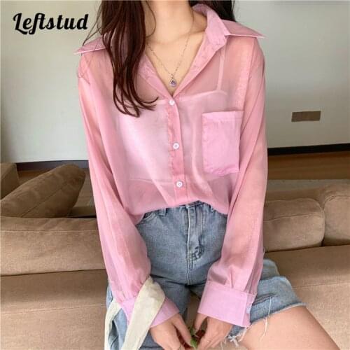 Женские прозрачные рубашки Leftstud China At AliExpress